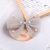 Joyería de Corea del Sur tela seersucker Pinza para el pelo con lazo de perlas Pinza para el pelo DIY para niños Banda para el pelo Tocado Accesorios de decoración para zapatos y sombreros