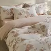 Juego de cuatro piezas de algodón puro estilo campo francés, engrosado, ecológico, cepillado, para otoño e invierno, sábana y funda de edredón florales retro cálidas