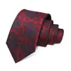 Gravata Masculina Logotipo Personalizado Gravata Paisley Vermelha Casamento Noivo Gravata de Alta Qualidade Amarrada à Mão para Homens