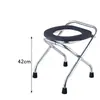 Asiento de Inodoro Portátil para Adultos, Silla Plegable de Acero Inoxidable 201 con Doble Altura, Taburete Portátil Plegable Compacto, Inodoro Móvil de Emergencia para Acampar, Viajes por Carretera, Cuidado de Personas Mayores