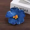 Grampo de Cabelo Flor de Hibisco Simulada Adorno de Cabeça Grampo de Cabelo de Praia Flor Artificial para Cabelo Acessórios DIY Acessórios de Cabelo para Casamento Noiva Hibisco