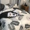 Juego de Ropa de Cama de Algodón Lavado Fresco y Sencillo de Cuatro Piezas, Estilo Princesa, Funda de Edredón para Todas las Estaciones, Sábana, Juego de Tres Piezas para Dormitorio al por Mayor