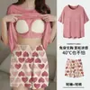 Pijama de Verano con Almohadillas para el Pecho para Mujer, Delgado de Celebridad de Internet de Manga Corta y Pantalones Cortos, Dibujos Animados Lindo Popular para Estudiante Femenina Ropa de Casa