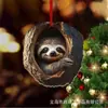 Decoraciones Navideñas Transfronterizas de Búho y Mapache Nuevas, Adornos para Árbol de Navidad, Colgantes Pequeños Planos 2D Acrílicos