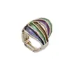 Anillo elástico de línea geométrica hueca esmaltada de venta caliente transfronterizo para mujer, anillo de línea irregular moderno y versátil