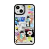 Ilustração de Grafite Adequada para Capa de Celular Acrílica iPhone 17 Pro Max Apple 16 Buraco Grande 15 Cobertura Total