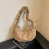 Bolso de Hombro Único Retro de Gamuza con Lunares para Mujer, Nuevo Bolso Cruzado Casual para el Trabajo, Bolso de Moda de Nicho Tipo Dumpling