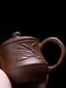 Taza de Arcilla Púrpura Yixing con Tapa, Taza de Arcilla Púrpura Semi-Hecha a Mano, Taza de Té, Juego de Té Kung Fu, Infusor de Té de Bambú