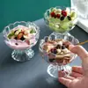Copo de Sorvete de Alto Acabamento de Verão, Tigela de Vidro para Sorvete e Iogurte, Copo de Sorvete Estilo Europeu, Copo de Sobremesa para Milkshake e Bebidas Geladas