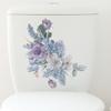 M-183 Pegatinas de baño de estilo minimalista moderno con flores frescas, pegatinas decorativas de pared autoadhesivas