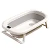 Tina de Baño para Bebé con Sensor de Temperatura Uso en Casa Plegable Antideslizante Tina de Baño para Bebé Puede Sentarse y Acostarse Tina de Baño Ampliada para Niños