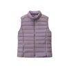 Colete Leve de Penas Feminino Curto Gola Alta Slim Outono e Inverno Novo Colete de Penas Colete Tamanho Grande Roupa Exterior para Mulheres