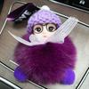 Llavero de coche con muñeco de piel de zorro real, adorno de bola de peluche, colgante para bolso escolar, regalo de cumpleaños para mujer