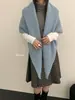 Ropa de Otoño e Invierno Combinación Bufanda Triangular con Lana Talla Grande Chal Engrosado Capa Exterior Calentador de Cuello Tejido Suministro Directo de Fábrica