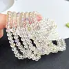 Jingyao Cuentas Naturales Facetadas Pulsera de Cristal Duobao Pulsera de Cristal de Cinco Colores Anillo Único Joyería de Moda Fresca