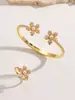 Diseño de Lujo Ligero, Pulsera de Circonia con Forma de Flor con Adorno Completo de Diamantes, Súper Brillante, Gama Alta, Nicho, Exquisita, Elegante, Joyería Versátil