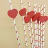 Pajita de Papel Desechable Biodegradable Pajita Creativa de Corazón para San Valentín Decoración para Hornear Pastel Insertable Té con Leche
