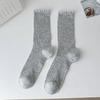 Calcetines de Verano Finos para Mujer hasta la Pantorrilla, Algodón Puro, Estilo Miu Ballet Gris Primavera y Otoño, Combinados con Zapatos Pequeños de Cuero, Calcetines Largos