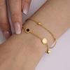 Enigma Inglés amor Números Romanos Blanco y Negro Concha Collar Pulsera Acero Inoxidable Chapado Oro 18K Personalidad Estilo Europeo y Americano