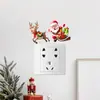 VA-KG041 Reno Navideño Papá Noel Dormitorio Sala de Estar Pegatinas para Interruptores Pegatinas Decorativas de Pared Autoadhesivas Venta al por Mayor Comercio Exterior