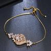 Elle Mosha Transfronterizo eBay Hermoso Diseño Forma de Flor de Circonita Pulsera Súper Brillante Moda Tamaño Ajustable