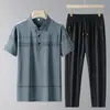 Venta directa de fábrica: Nueva Camisa Polo de Seda Helada de Verano para Hombre, Manga Corta, Versátil para Personas de Mediana Edad y Mayores, Camiseta con Cuello de Solapa, Estilo Papá