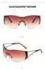 2251 Gran Venta Estilo Futuro Y2K Metal Lente de Una Pieza Estrella de Cinco Puntas Moda Europeo y Americano Amazon Ins Gafas de Sol