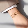 Collar Apilado de Doble Capa Ins Disc Inglés Pulsera para Mujer Set de Joyería para Mujer E184-P853 Material de Acero de Titanio