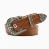 Cinturón Estilo Retro Transfronterizo para Mujer Set de Tres Piezas de Aleación con Hebilla Tallada Cinturón para Mujer Y2K Versátil Decorativo para Jeans