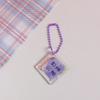 Llavero colgante de acrílico con forma de corazón de niña, con texto de doble cara, creativo, para bolso pequeño y fresco, llavero decorativo, adorno colgante.