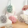 Bolas de baño grandes de color con cordón para hombres y mujeres Red de burbujas para frotar la espalda Flor de baño suave Toallita de baño
