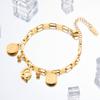 Pulsera de Acero de Titanio de Moda que No se Desvanece, Reina del Hip-Hop, Moneda con 26 Letras, Estilo Minimalista Popular, Venta Caliente al por Mayor Transfronteriza