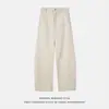 Pantalones de Pierna Recta con Empalme Dividido y Cuchillo Curvo Personalizados para Hombre, Textura de Primavera, Algodón Puro, Pantalones Largos, Pantalones de Trabajo Casuales