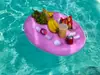Portavasos Inflable de PVC para Bebidas Transfronterizo, Barra de Hielo y Agua Inflable, Bandeja de Hielo de Autoservicio, Portavasos Flotante para Piscina de Fiesta de Nueve Agujeros