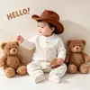 Mameluco de algodón puro Clase A para bebé para primavera y otoño, mameluco para recién nacido, estilo caballero de manga larga capa base de otoño e invierno para bebés niños