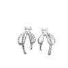 Pendientes de Lazos Plateados 2025 Nuevos Populares Diseño de Nicho Pendientes de Moda Simples Súper de Hada Elegantes Accesorios para Orejas