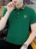 Camiseta Cruzada de Seda de Hielo para Hombre de Manga Corta 2026 Nuevo Verano Media Manga Juvenil Moderna Polo de Gama Alta