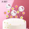 Adornos para Pastel de Gato Cabeza Grande Gato Cumpleaños Rosa Rosa Gato Adornos para Pastel