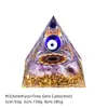 Pirâmide de Bola de Cristal Natural 5/6/8cm Ornamento de Mesa Chakra Cascalho Colorido Pirâmide de Resina Epóxi