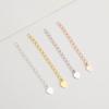 Collar de plata esterlina S925 tridimensional de amor gota de agua más cadena larga cadena extendida cadena de cola chapado en oro blanco accesorios DIY pulsera