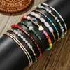 Pulsera Popular de Estilo Ins de Doble Capa con Color Contrastante de Cuentas de Arroz Tejida a Mano con Cuentas Pulsera de Ojo de Vidrio Corazón Perla para Mujer