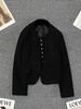 Chaqueta Corta Negra Estilo Chanel para Mujer, Nuevo Modelo Invierno 2025, Forrada con Plumón, Petite, Elegante, Casual, Top Versátil