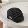 Gorra de moda para niña de color oscuro, boina infantil de tendencia para comercio exterior, sombrero de sol para bebé a rayas personalizado estilo europeo y americano