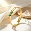 Pulseira de trevo de quatro folhas em camada dupla, não desbota, luxo leve, cravejada de diamantes, bracelete com abertura de mola, versátil para o uso diário, presente