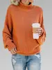 Suéter de punto de color liso para otoño e invierno, estilo europeo y americano, suéter casual holgado de manga larga para mujer, ropa para mujer de comercio exterior transfronterizo