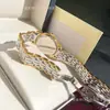 Celebridad de Internet Estilo Retro Mediados de Siglo Reloj Pequeño Dorado Cuarzo Correa de Acero Reloj para Mujer Esfera Pequeña Reloj Langjia Daisika