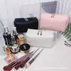Venda Quente Transfronteiriça Cor Dopamina Couro Armazenamento de Maquiagem Octogonal Quadrado Pequeno Bolsa Simples Cor Sólida Presente Bolsa de Maquiagem