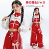 Roupa de Dança Jazz para Meninas Blusa Branca com Capuz de Manga Longa Terno de Calça com Laço Estilo Doce Cool de Jazz Roupas de Prática Primavera