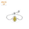 Anel de corrente elástica oval dourado de prata esterlina leve e luxuoso Sense S925, anel de junta empilhável e combinando