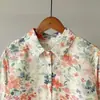 Camisa Floral Estilo Pastoral Verão 2026 Estampa Floral Camisa Floral Jardim de Monet Top Fresco Francês Manga Curta para Mulheres